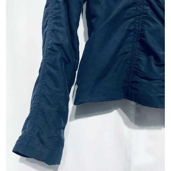 Rachel Rachel Roy Ruched Blue Jacket Floral Lining Size 2 Womens - Picture 2 of 7